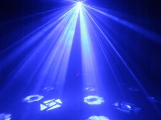 Hire  DERBY4 4-in-1 Lighting Effect: Gobo Derby, UV, Strobe and RG mini laser. Infra red control.