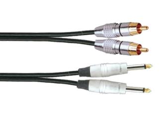 SoundKing R2MJ26 2 x TS-M 6.5mm Jack to 2 x RCA-M Signal Lead (6m)