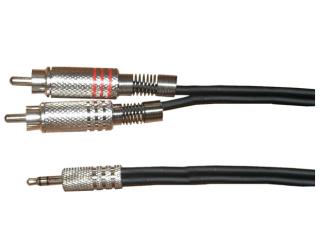 SoundKing SMJRCA23 TRS-M 3.5mm Jack to 2 x RCA-M Signal Lead (3m) (Ipod lead)