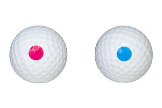 GOLFGENDER - Gender reveal Golf Ball with powder - Set of 2 1x Boy and 1x Girl