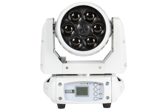 LM6X15W - Mini Moving Head Zoom Wash - 6 x 15W RGBW, 6-60° motorised zoom - (WHITE CHASSIS)