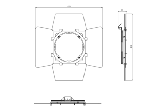 PAR12RBD - Rotatable Barn Doors with Gel frame for PAR12